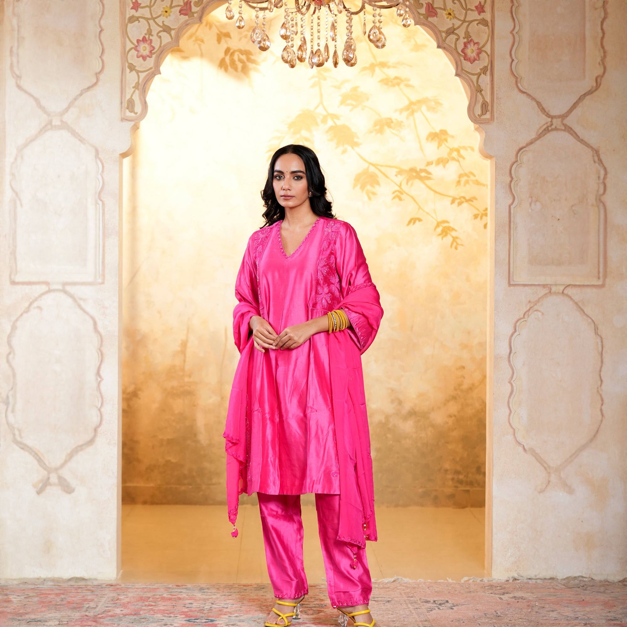  Chanderi Bias Cut Suit Set for women