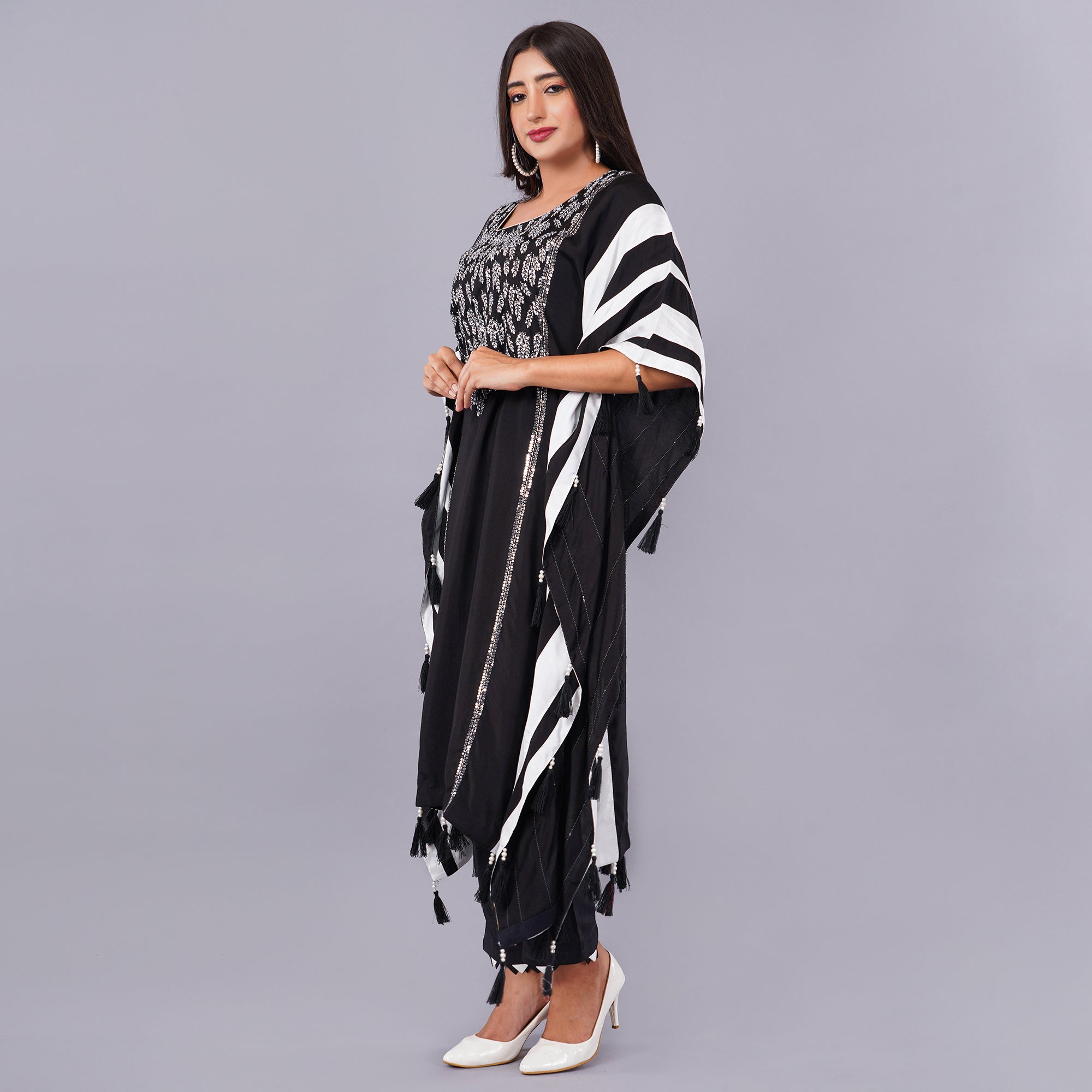 Festive wear muslin kaftan pant set