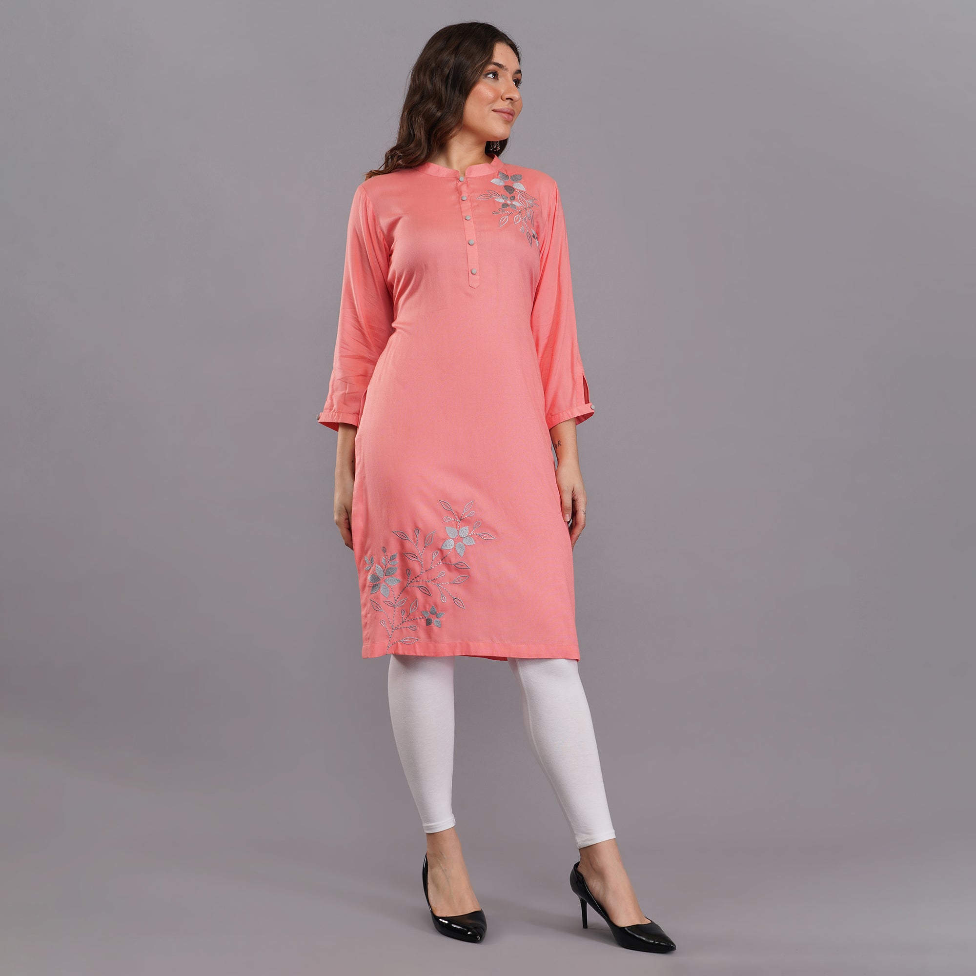 Jeans with long kurti style for women
